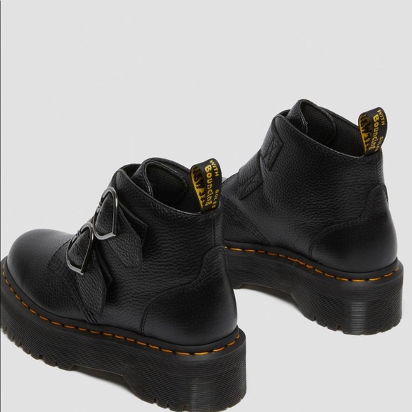 Dr MARTENS DEVON HEART LEATHERS PLATFORM BLACK BOOTS - Picture 10 of 16